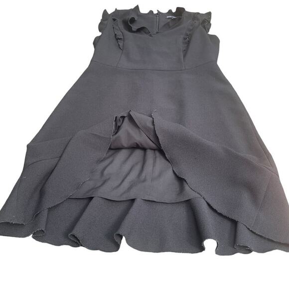 KARL LAGERFELD PARIS Black Ruffle Sleeveless Sheath Dress - Size 8 - Picture 9 of 16
